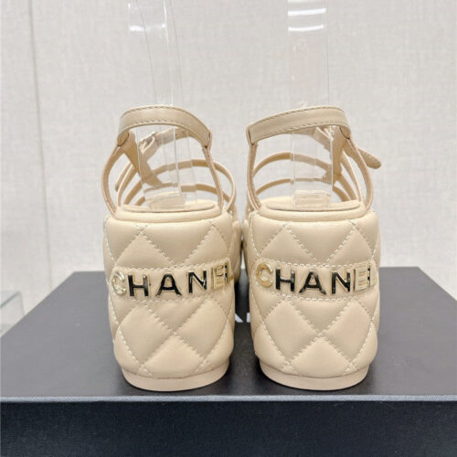 High Quality Luxury Chanel Rhombus Water Table Platform Sandals With Thin Straps – Style 71974 alternate view