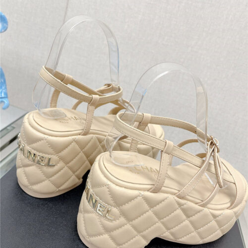 High Quality Luxury Chanel Rhombus Water Table Platform Sandals With Thin Straps – Style 71974 product detail