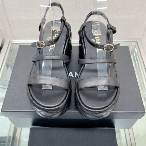 High Quality Luxury Chanel Rhombus Water Table Platform Sandals With Thin Straps product detail