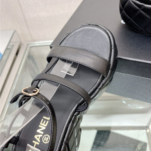 High Quality Luxury Chanel Rhombus Water Table Platform Sandals With Thin Straps product detail