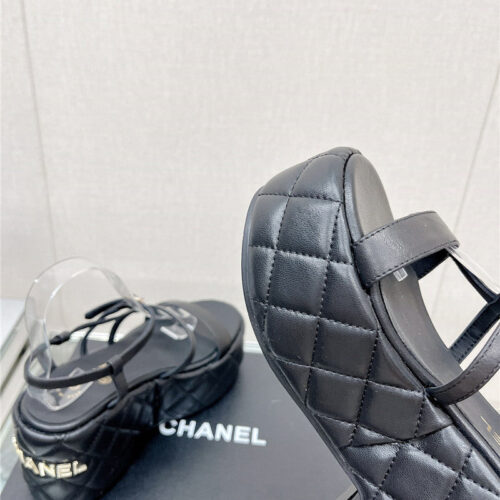 High Quality Luxury Chanel Rhombus Water Table Platform Sandals With Thin Straps product detail