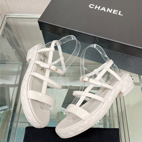 High Quality Luxury Chanel Rhombus Platform Thick Heel Sandals With Thin Straps – Style 16070 product detail