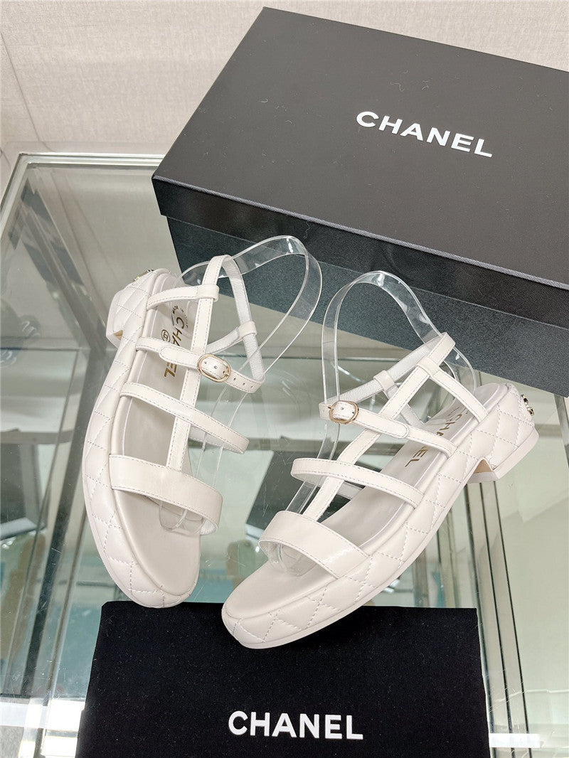 High Quality Luxury Chanel Rhombus Platform Thick Heel Sandals With Thin Straps – Style 16070 product detail