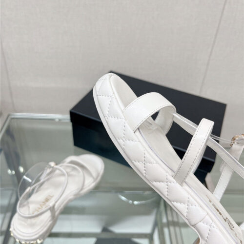 High Quality Luxury Chanel Rhombus Platform Thick Heel Sandals With Thin Straps – Style 16070 product detail
