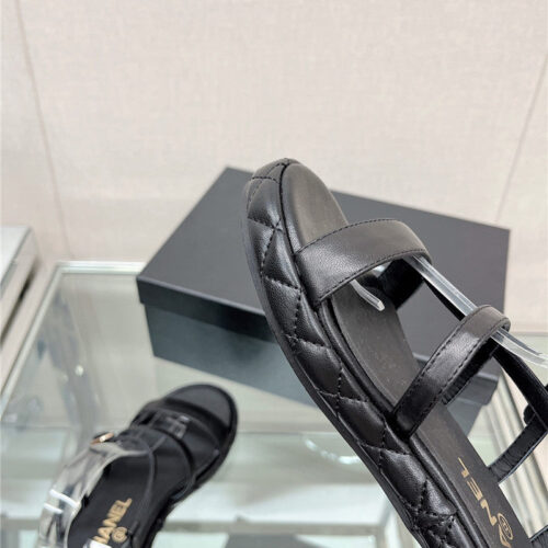 High Quality Luxury Chanel Rhombus Platform Thick Heel Sandals With Thin Straps product detail