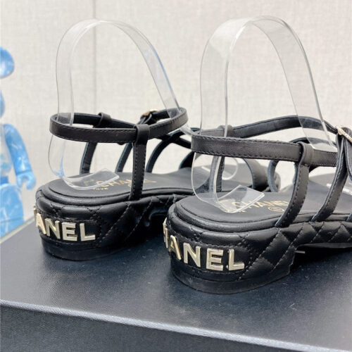 High Quality Luxury Chanel Rhombus Platform Thick Heel Sandals With Thin Straps product detail