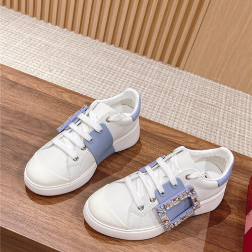 High Quality Luxury Roger Vivier New Diamond Buckle White Shoes – Style 09396 product detail