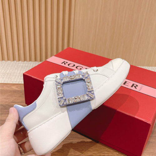 High Quality Luxury Roger Vivier New Diamond Buckle White Shoes – Style 09396 product detail