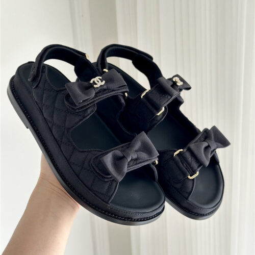 High Quality Luxury Chanel New Bow Velcro Sandals alternate view