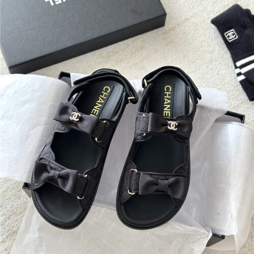 High Quality Luxury Chanel New Bow Velcro Sandals product detail