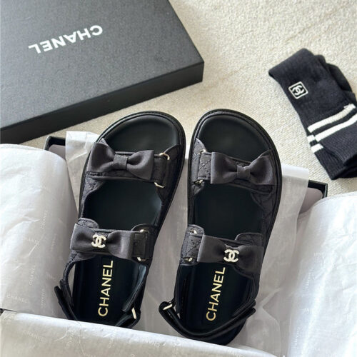 High Quality Luxury Chanel New Bow Velcro Sandals product detail