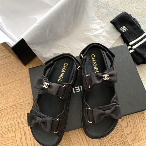 High Quality Luxury Chanel New Bow Velcro Sandals product detail
