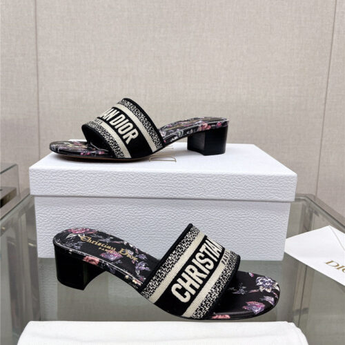 High Quality Luxury Dior Word Embroidery Slippers – Style 58342 alternate view