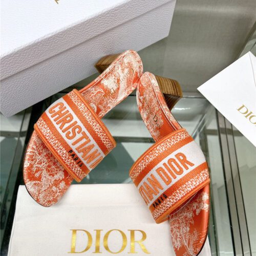 High Quality Luxury Dior Word Embroidery Slippers – Style 66822 product detail