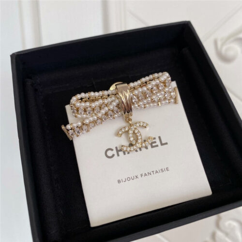 High Quality Luxury Chanel Bead Diamond Bow Brooch product detail