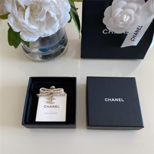 High Quality Luxury Chanel Bead Diamond Bow Brooch product detail