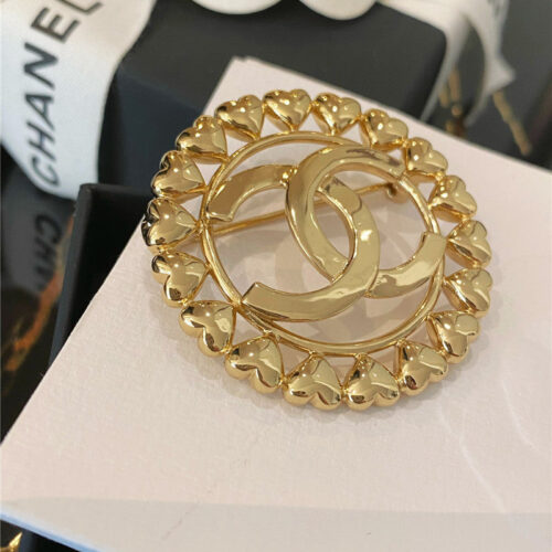 High Quality Luxury Chanel Peach Heart Shape Brooch product detail