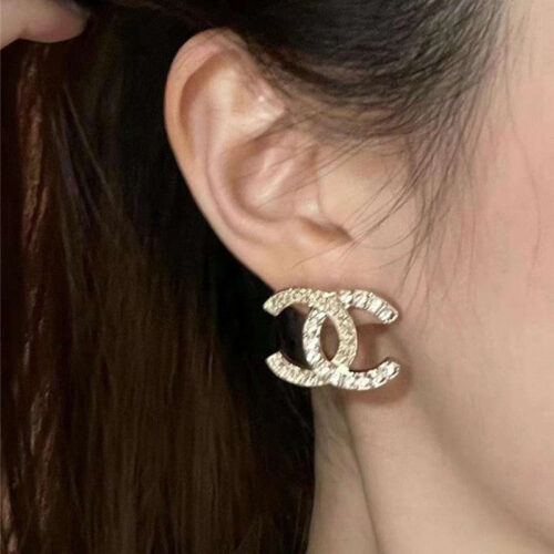 High Quality Luxury Chanel Diamond Edge Double C Earrings product detail