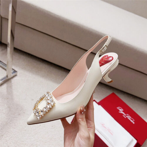 High Quality Luxury Roger Vivier Buckle Satin Slingback Shoes – Style 03892 alternate view