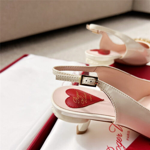 High Quality Luxury Roger Vivier Buckle Satin Slingback Shoes – Style 03892 product detail