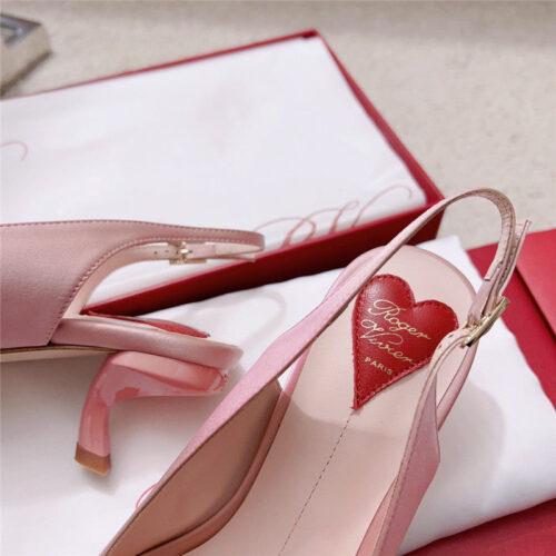 High Quality Luxury Roger Vivier Buckle Satin Slingback Shoes product detail
