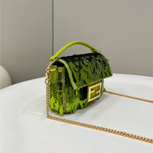 High Quality Luxury Fendi Sequins Mini Baguette Bag product detail