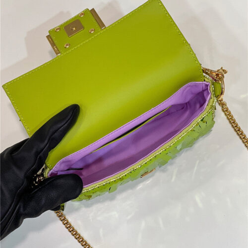 High Quality Luxury Fendi Sequins Mini Baguette Bag product detail