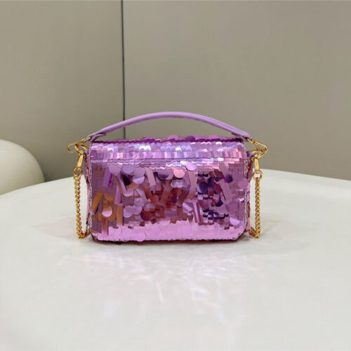 High Quality Luxury Fendi Sequins Mini Baguette Bag – Style 32698 alternate view