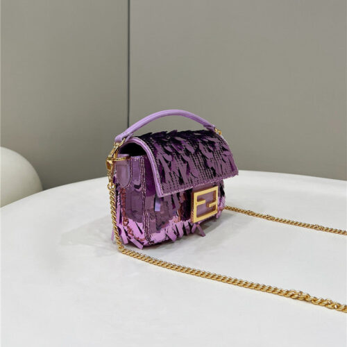 High Quality Luxury Fendi Sequins Mini Baguette Bag – Style 32698 product detail