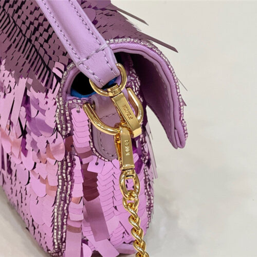 High Quality Luxury Fendi Sequins Mini Baguette Bag – Style 32698 product detail