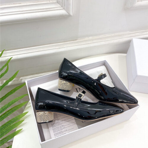 High Quality Luxury Dior Early Spring New Pearl Heel Shoes – Style 50470 product detail