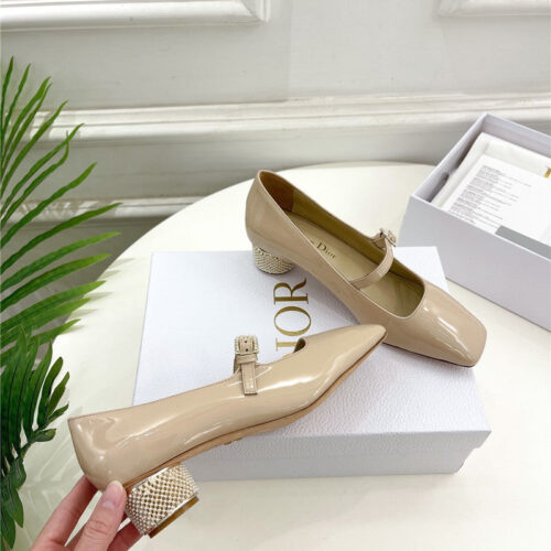 High Quality Luxury Dior Early Spring New Pearl Heel Shoes product detail