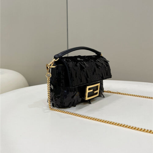 High Quality Luxury Fendi Sequins Mini Baguette Bag – Style 32696 product detail