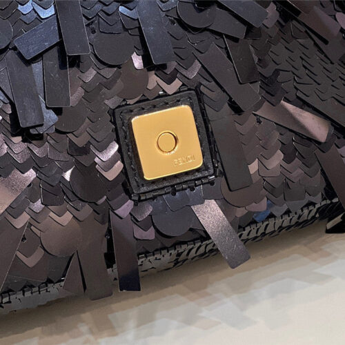 High Quality Luxury Fendi Sequins Mini Baguette Bag – Style 32696 product detail