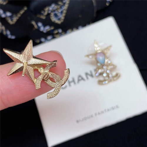 High Quality Luxury Chanel Double C Five-Pointed Star Design Earrings – Style 49850 alternate view