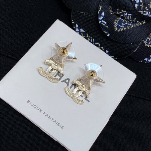 High Quality Luxury Chanel Double C Five-Pointed Star Design Earrings – Style 49850 product detail