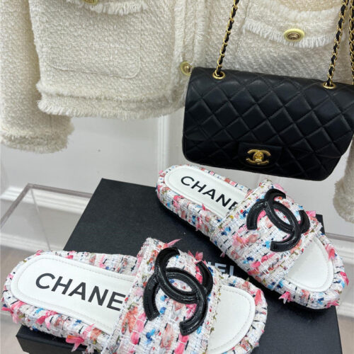 High Quality Luxury Chanel New Big Double C Lazy Slippers