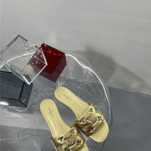 High Quality Luxury Louis Vuitton Classic Old Flower Flat Slippers – Style 96515