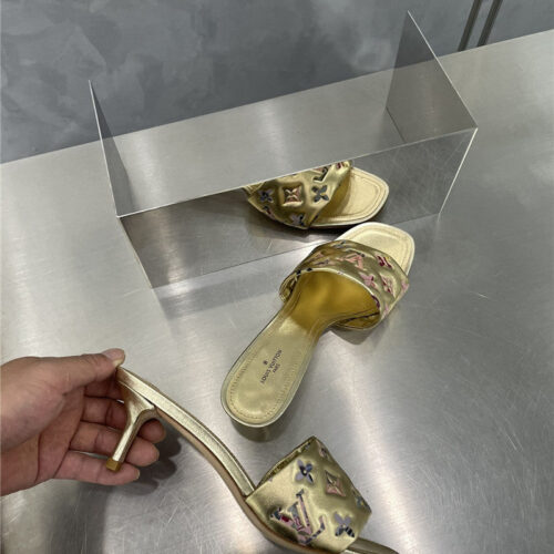 High Quality Luxury Louis Vuitton Classic Presbyopic High-Heeled Slippers product detail