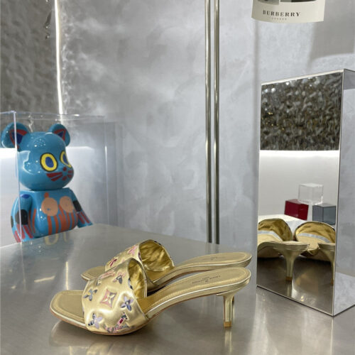 High Quality Luxury Louis Vuitton Classic Presbyopic High-Heeled Slippers