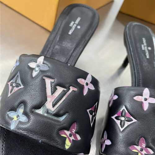 High Quality Luxury Louis Vuitton Classic Presbyopic High-Heeled Slippers – Style 12323 product detail