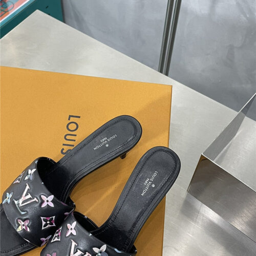 High Quality Luxury Louis Vuitton Classic Presbyopic High-Heeled Slippers – Style 12323 product detail