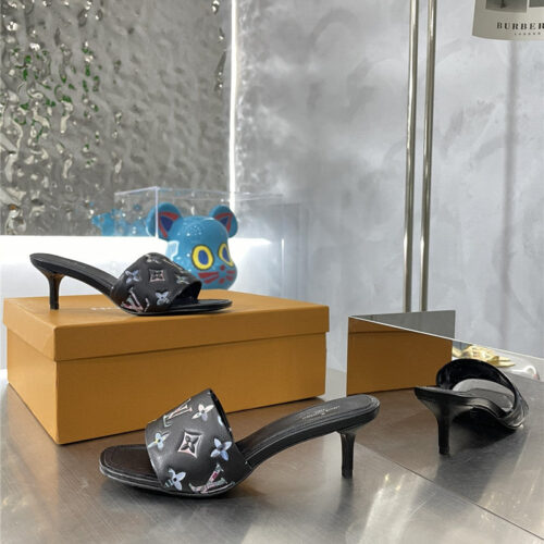 High Quality Luxury Louis Vuitton Classic Presbyopic High-Heeled Slippers – Style 12323 product detail