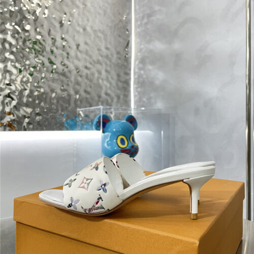 High Quality Luxury Louis Vuitton Classic Presbyopic High-Heeled Slippers – Style 79555