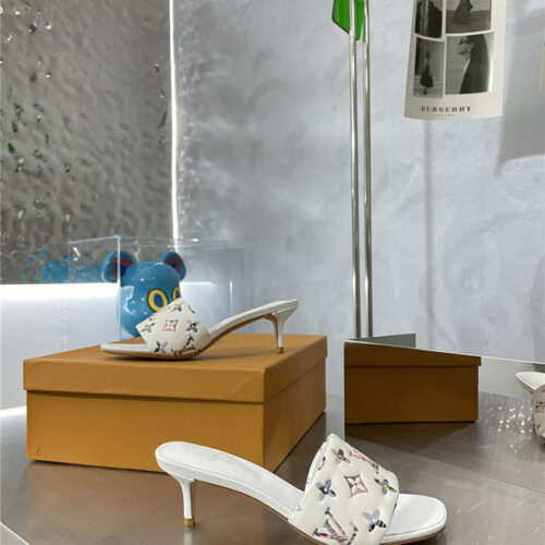 High Quality Luxury Louis Vuitton Classic Presbyopic High-Heeled Slippers – Style 79555 product detail