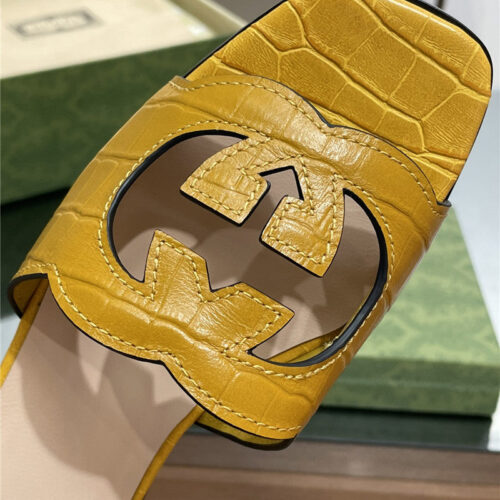 High Quality Luxury Gucci Logo GG Cutout Slippers – Style 62323 product detail