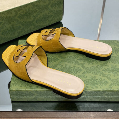 High Quality Luxury Gucci Logo GG Cutout Slippers – Style 62323 product detail