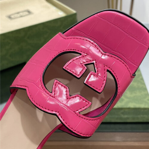 High Quality Luxury Gucci Logo GG Cutout Slippers – Style 29555 product detail