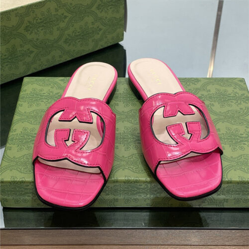 High Quality Luxury Gucci Logo GG Cutout Slippers – Style 29555 product detail