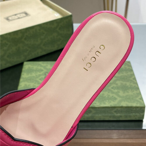 High Quality Luxury Gucci Logo GG Cutout Slippers – Style 29555 product detail